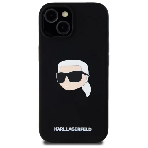  iPhone 15 Fekete KARL LAGERFELD tok MagSafe kompatibilis KLHMP15SSKHPPLK (SIL KL Head Print) tok - 7