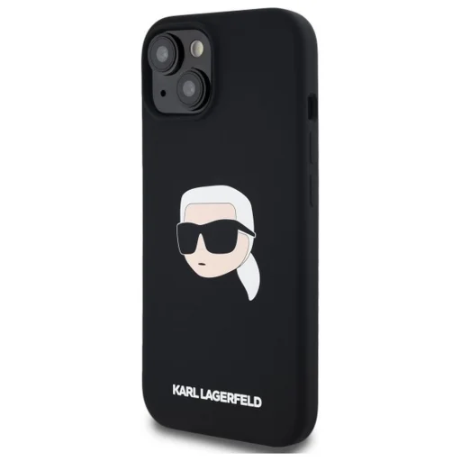  iPhone 15 Fekete KARL LAGERFELD tok MagSafe kompatibilis KLHMP15SSKHPPLK (SIL KL Head Print) tok - 8