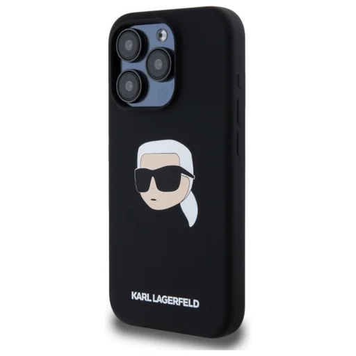  iPhone 15 Pro Fekete KARL LAGERFELD MagSafe kompatibilis KLHMP15LSKHPPLK (SIL KL Head Print) tok - 5