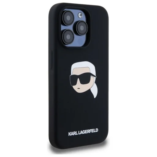  iPhone 15 Pro Fekete KARL LAGERFELD MagSafe kompatibilis KLHMP15LSKHPPLK (SIL KL Head Print) tok - 6