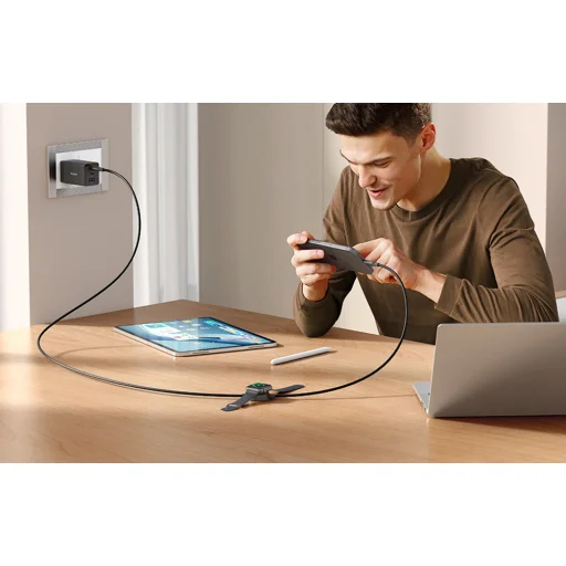 Mcdodo CA-2580 2-az-1-ben USB-C kábel + Apple Watch töltő, 60W, 1,5m - 8