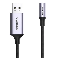 UGREEN CM477 Audió adapter, USB 3,5 mm-es mini jack 3,5 mm-es AUX csatlakozó (szürke)