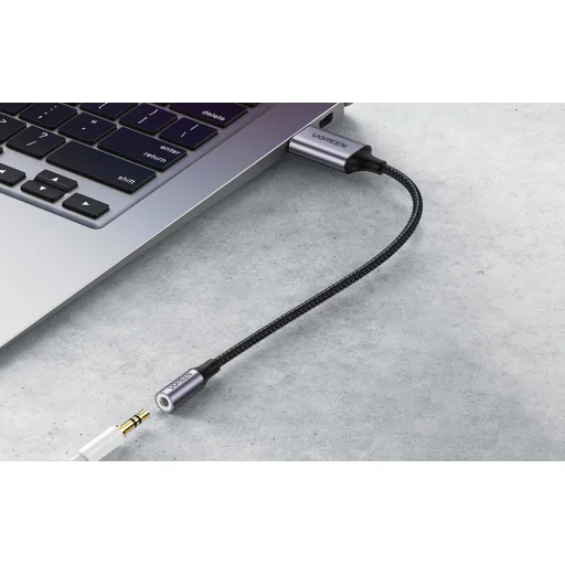 UGREEN CM477 Audió adapter, USB 3,5 mm-es mini jack 3,5 mm-es AUX csatlakozó (szürke) - 8