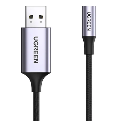 UGREEN CM477 Audió adapter, USB 3,5 mm-es mini jack 3,5 mm-es AUX csatlakozó (szürke) - 1