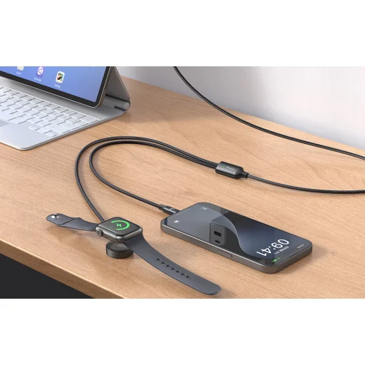 Mcdodo CA-2200 2 az 1-ben USB-C kábel + Apple Watch töltő, 60W, 1.2m - 8