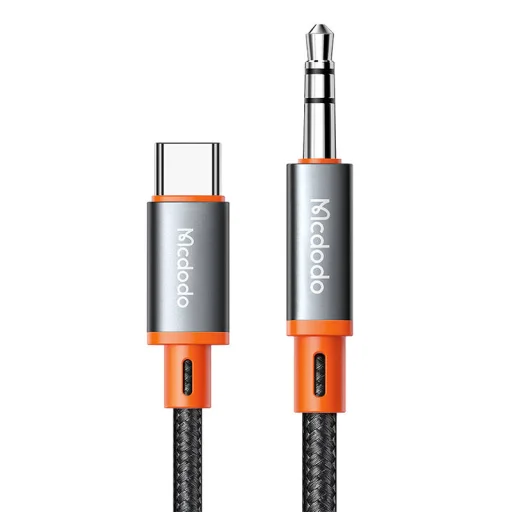 Mcdodo CA-900 USB-C 3.5 mm AUX mini jack kábel, 1.8m (fekete), - 1