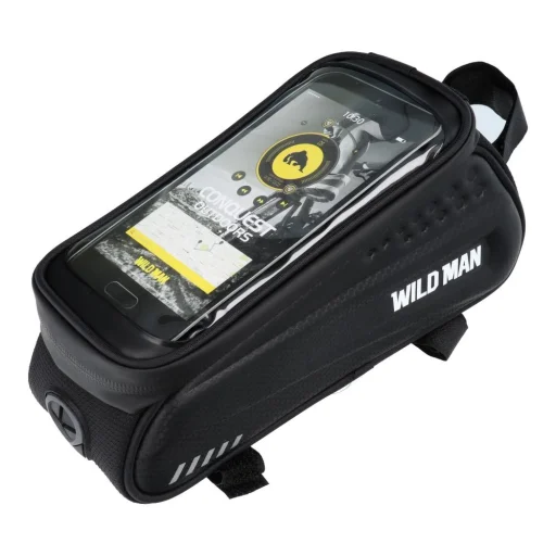 WILDMAN kerékpár vázra szerelhető utazótáska cipzárral ES3 1L (4"-7") fekete - 7