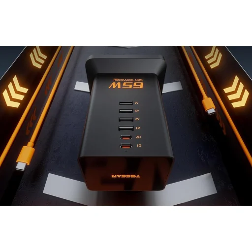 TESSAN TS-FS02DE00 hálózati elosztó USB-A, USB-C portokkal - 3