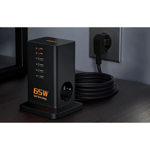 TESSAN TS-FS02DE00 hálózati elosztó USB-A, USB-C portokkal - 4