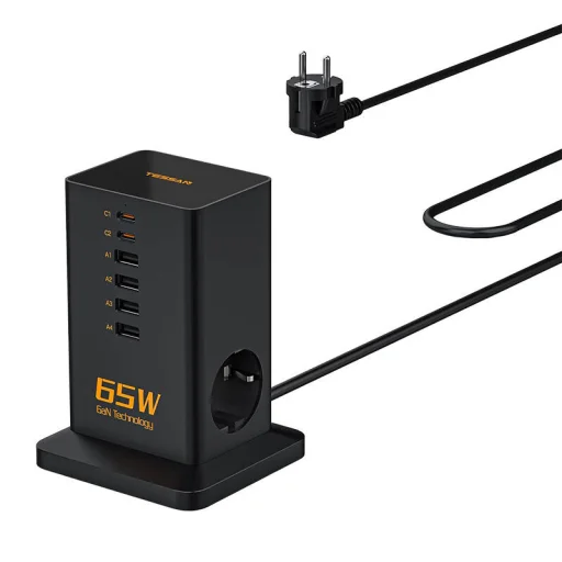 TESSAN TS-FS02DE00 hálózati elosztó USB-A, USB-C portokkal - 1