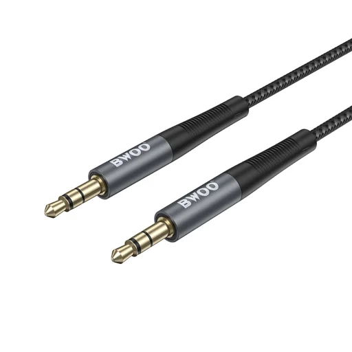 BWOO Nylon fonott+Alumínium ötvözet ház aux kábel BO-AUX064 3.5mm to 3.5mm - 2