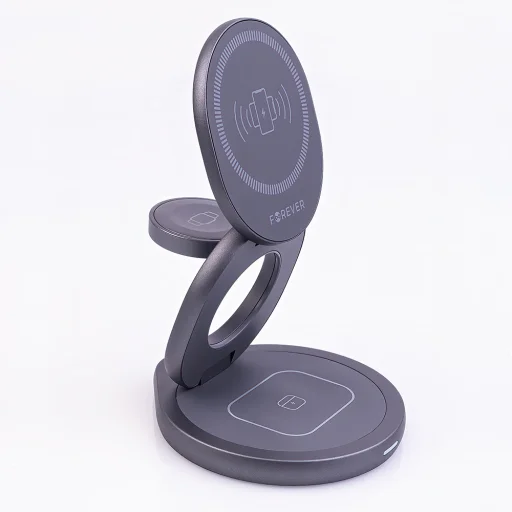 Forever MAWC-200 mágneses vezeték nélküli töltő 15W szürke 3in1 - 4