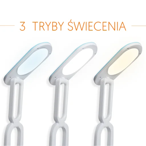 Összecsukható LED asztali lámpa 10W, 3000/4500/6000K, 1200mAh, kék, LTC - 3