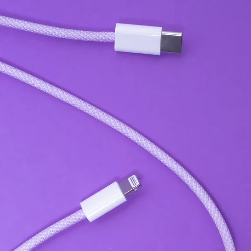 Maxlife MXUC-06 kábel USB-C - Lightning 1,0 m 20W ibolya nylon - 3