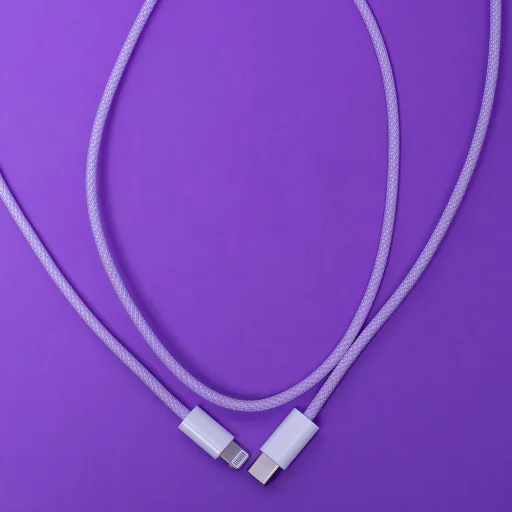 Maxlife MXUC-06 kábel USB-C - Lightning 1,0 m 20W ibolya nylon - 8
