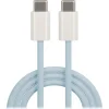 Maxlife MXUC-06 kábel USB-C - USB-C 1,0 m 20W kék nylon