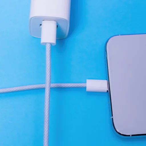 Maxlife MXUC-06 kábel USB-C - USB-C 1,0 m 20W kék nylon - 3