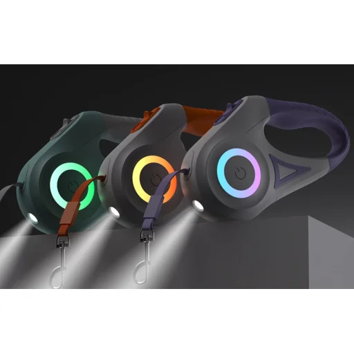 Rojeco kutya automata póráz LED 5 m (lila) - 3