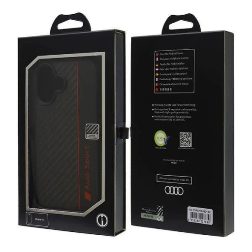  iPhone 16 Audi Carbon Fiber Stripe Eredeti fekete tok (AUS-TPUPCIP16-R8/D1-BK) - 7