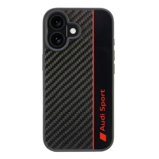  iPhone 16 Audi Carbon Fiber Stripe Eredeti fekete tok (AUS-TPUPCIP16-R8/D1-BK) - 1