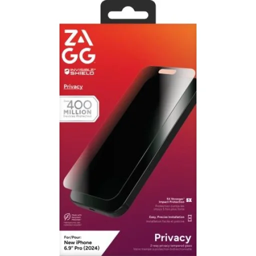 ZAGG InvisibleShield Glass Elite Privacy üvegfólia iPhone 16 Pro Max-hoz - 1
