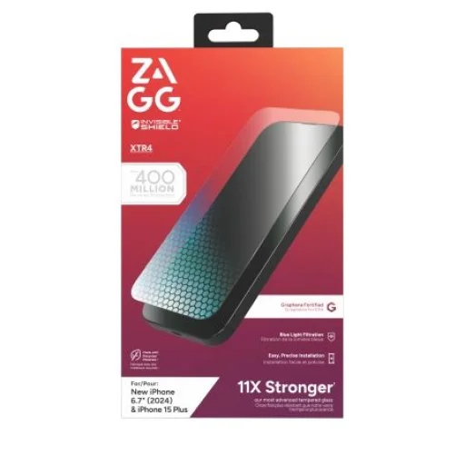 ZAGG InvisibleShield Glass XTR4 Graphén Védőüveg kékfény szűrővel iPhone 15 Plus / 16 Plus üvegfólia - 1