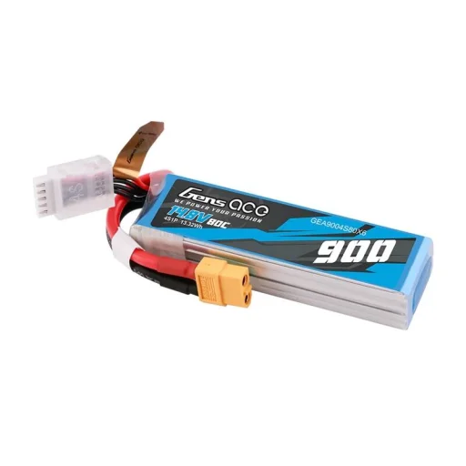 Gens Ace 900mAh 14.8V 80C 4S1P Lipo akkumulátor XT60 csatlakozóval - 2