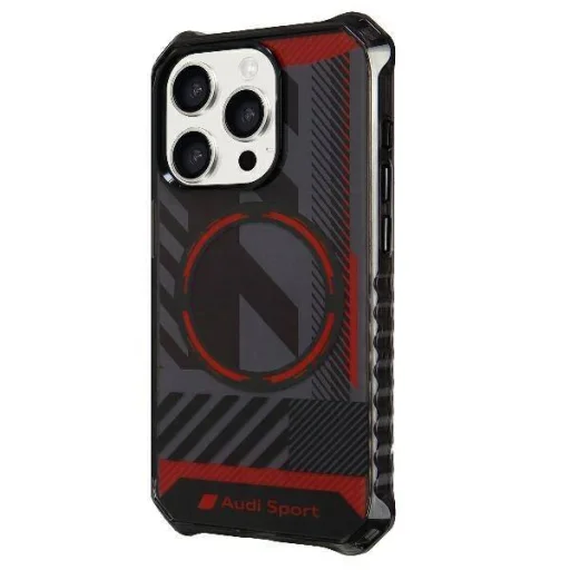  Apple iPhone 15 Pro Eredeti Tok Audi Hardcase IML Sport MagSafe Tok (AU-IMLMIP15P-RSQ/D2-BK) fekete - 2