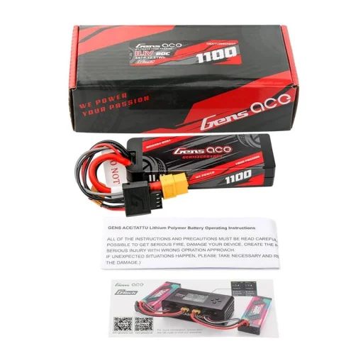 Gens ace G-Tech 1100mAh 11.1V 3S1P 60C GRP-76 Hardcase Lipo akkumulátor XT60 dugóval - 5