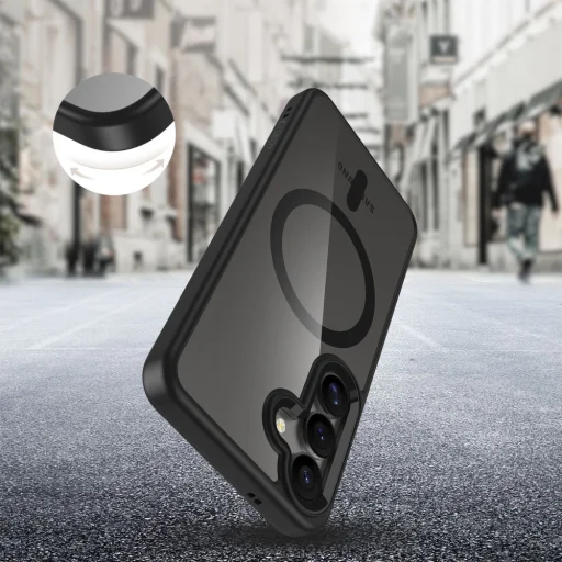 Tech-protect Magmat Magsafe Galaxy S25 Fekete/Átlátszó tok - 4