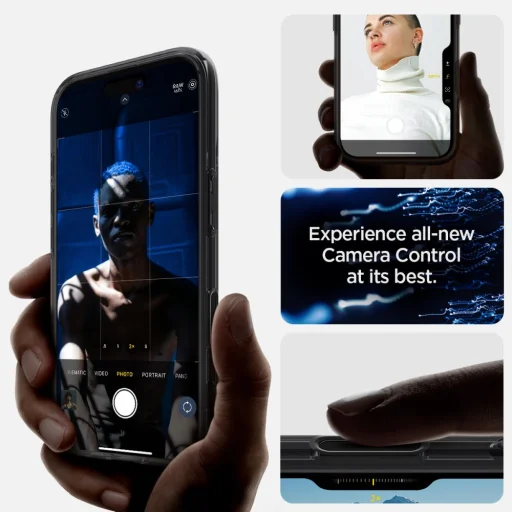  iPhone 16 Fagyos Fekete Spigen Ultra Hibrid „T” Mag Magsafe tok - 14