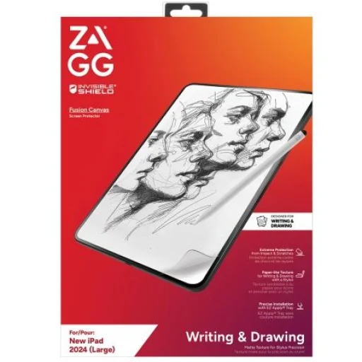 ZAGG InvisibleShield Fusion Canvas Antibakteriális Védőfólia, Papírt Imitáló iPad Air 13'' 2024 üvegfólia - 1
