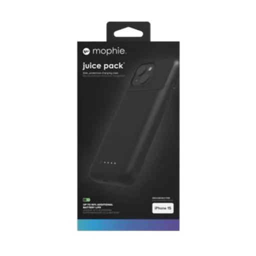 Mophie Juice Pack tok iPhone 15 beépített 2400 mAh-s akkumulátorral - fekete - 2