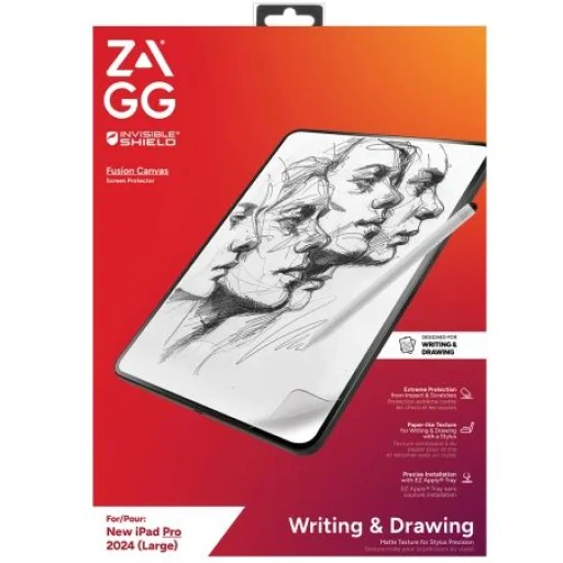 ZAGG InvisibleShield Fusion Canvas antibakteriális védőfólia papírt imitáló felülettel iPad Pro 13" 2024 üvegfólia - 1