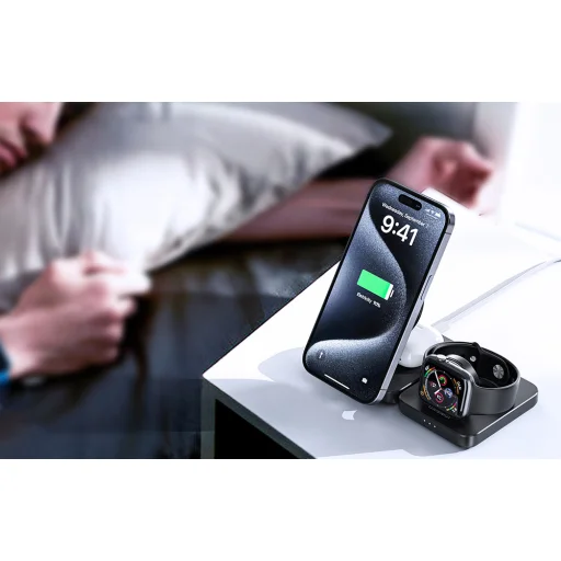 Choetech Qi2 összecsukható 3 az 1-ben vezeték nélküli gyors töltőállomás - 4