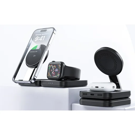 Choetech Qi2 összecsukható 3 az 1-ben vezeték nélküli gyors töltőállomás - 5