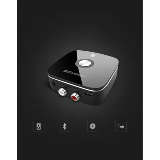 Ugreen 2RCA / 3.5mm mini jack Bluetooth 4.2 vevőegység fekete (40759) - 3