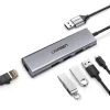 Ugreen multifunkciós HUB 3x USB 3.2 Gen 1 (SuperSpeed USB 5 Gbps) / RJ45 Ethernet 1000 Mbps Gigabit szürke (60812 CM266) thumbnail