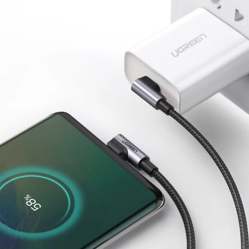 Ugreen USB Type-C / USB Type-C kábel döntött fejjel PD FCP 3A 1m szürke(70529 US323) - 6