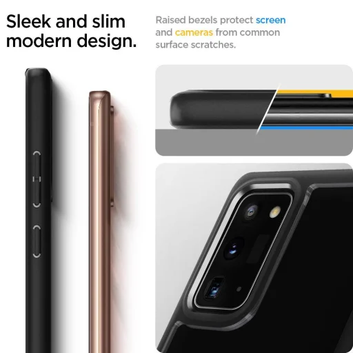 Spigen hybrid tok Samsung Note 20 matt fekete színben - 11