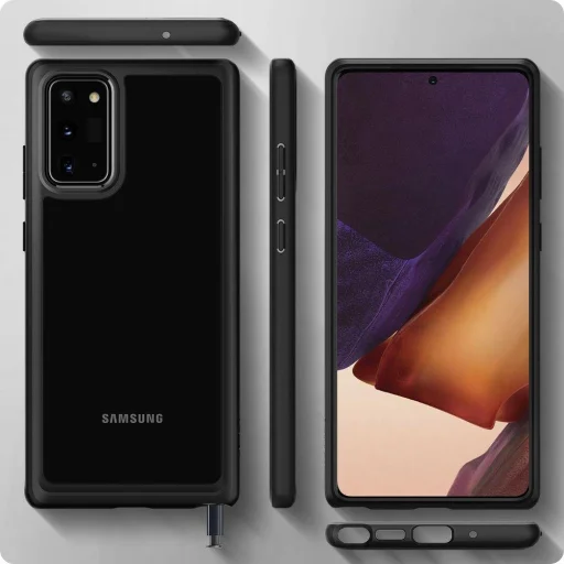 Spigen hybrid tok Samsung Note 20 matt fekete színben - 9
