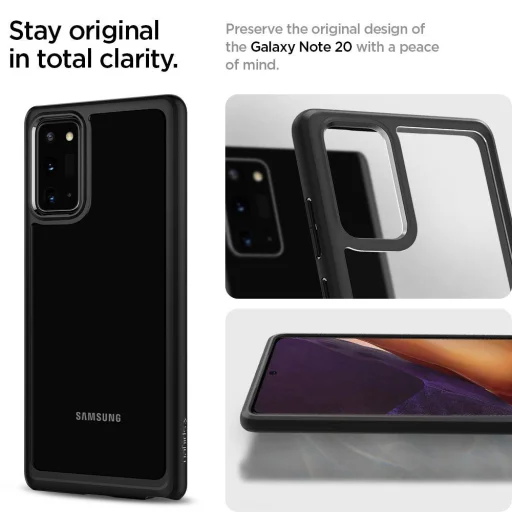 Spigen hybrid tok Samsung Note 20 matt fekete színben - 10