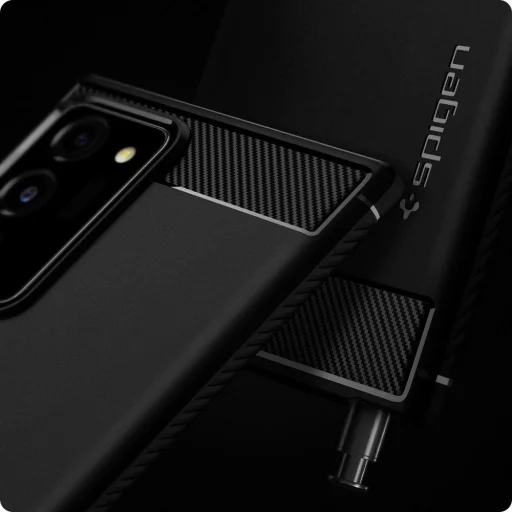 Spigen Rugged armor tok Samsung Note 20 Ultra matt fekete (ACS01391) - 12