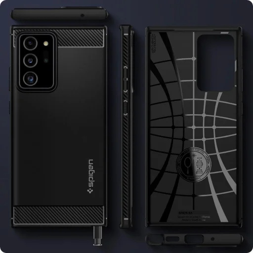Spigen Rugged armor tok Samsung Note 20 Ultra matt fekete (ACS01391) - 9