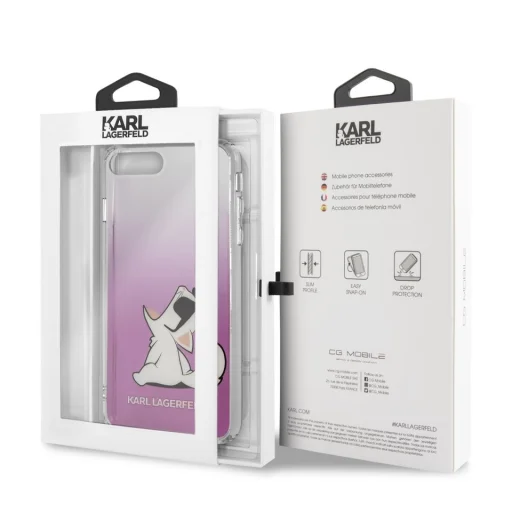 Karl Lagerfeld Choupette mintás tok iPhone 7/8 áttetsző/pink - 2