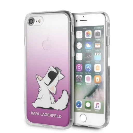 Karl Lagerfeld Choupette mintás tok iPhone 7/8 áttetsző/pink - 1