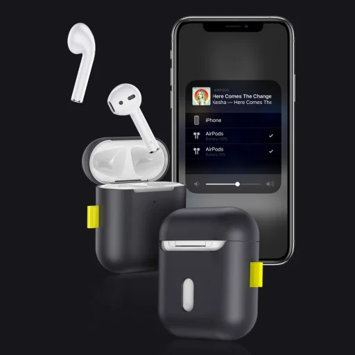 Baseus Let's go AirPods szilikon tok Airpods 1/2 + karabiner (WIAPPOD-CGY) - 12