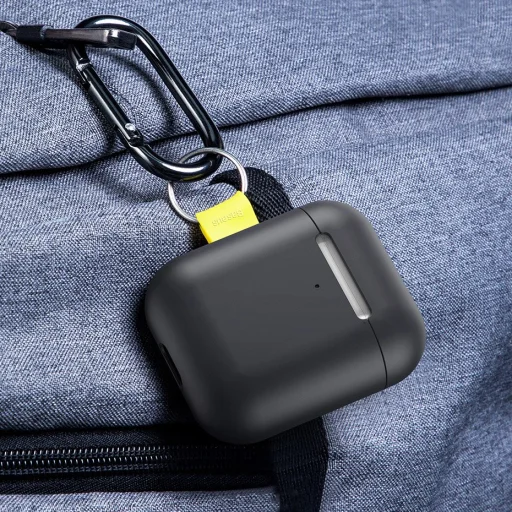 Baseus Let's go AirPods szilikon tok Airpods 1/2 + karabiner (WIAPPOD-CGY) - 16