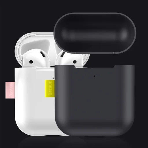 Baseus Let's go AirPods szilikon tok Airpods 1/2 + karabiner (WIAPPOD-CGY) - 18