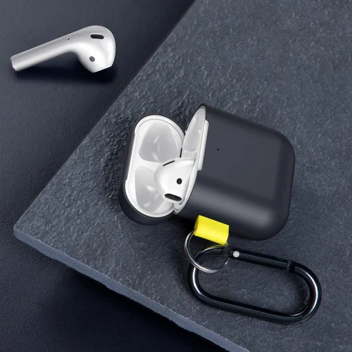 Baseus Let's go AirPods szilikon tok Airpods 1/2 + karabiner (WIAPPOD-CGY) - 20